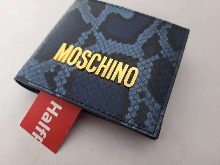 PORTFEL MOSCHINO COUTURE MILANO SKÓRA NIEBIESKI
