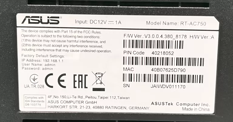 ROUTER ASUS RT-AC750 KOMPLET