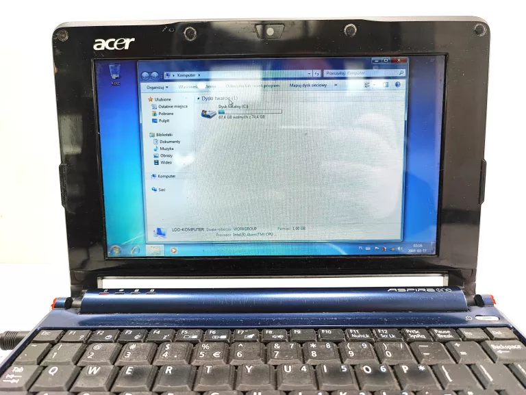 LAPTOP ACER ASPIRE ONE ZG5 #OPIS