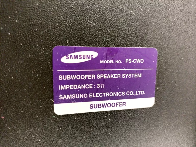 KINO DOMOWE SUBWOOFER SAMSUNG PS-CWO GŁOŚNIKI PS-RC453 PS-CC453 PS-CC455