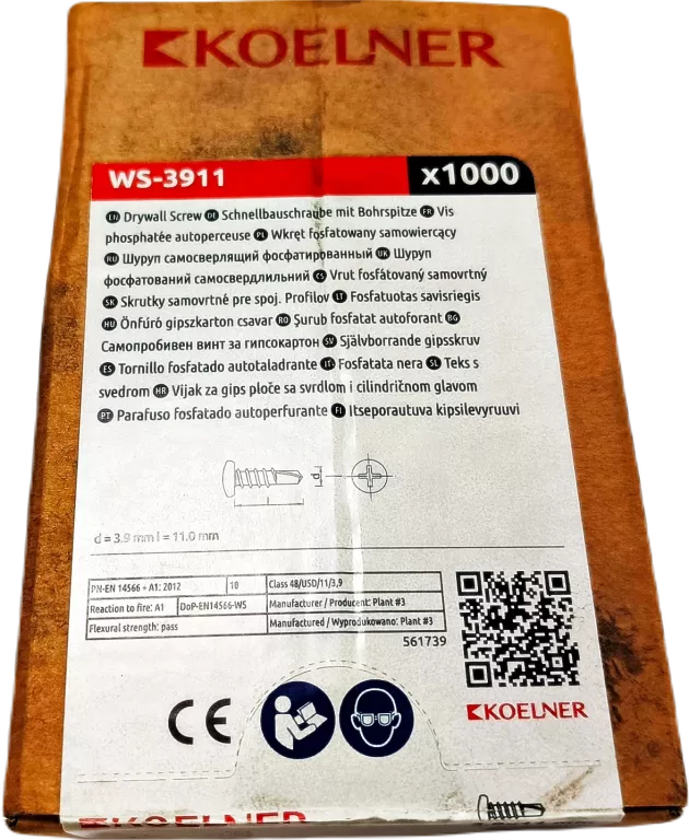 WKRĘTY TEX SAMOWIERCĄCE KOELNER WS-3911 (1000 SZTUK)