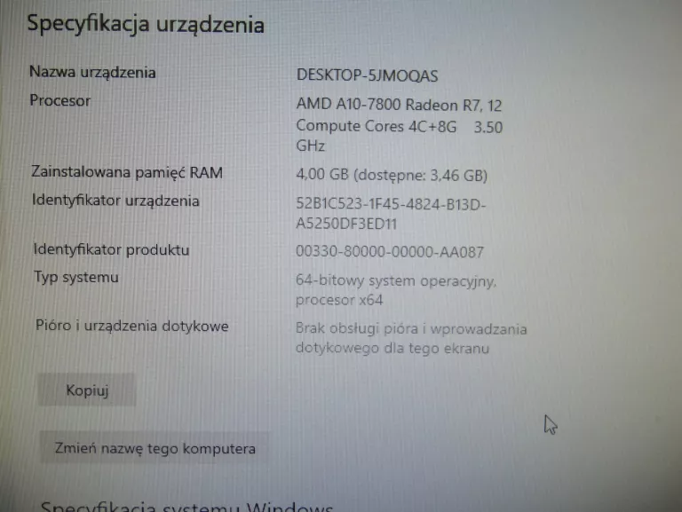 KOMPUTER RADEON R7/4GB/128GB SSD + ASUS VE208N