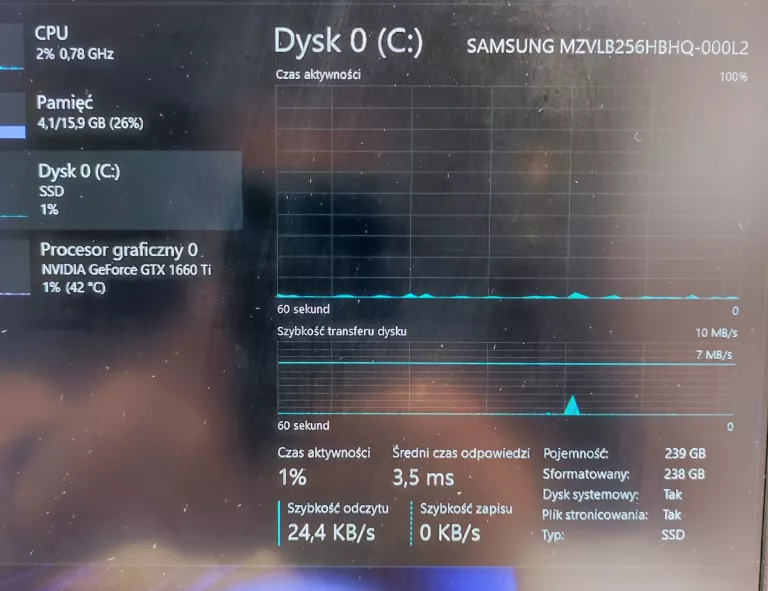 LENOVO LEGION Y540-15IRH I7-9750H 16GB 256GB SSD GTX1660TI WIN11