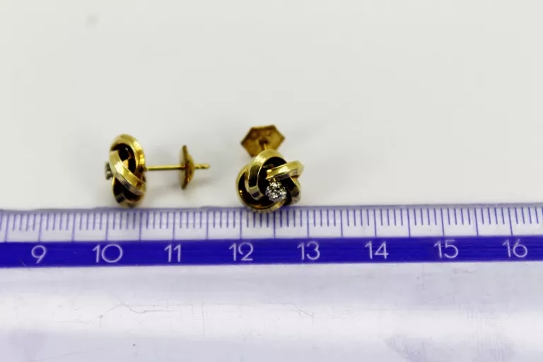 ZŁOTE KOLCZYKI Z BRYLANTAMI 2,64GR 0,10 CT CERTYFIKAT