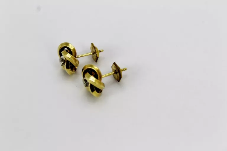 ZŁOTE KOLCZYKI Z BRYLANTAMI 2,64GR 0,10 CT CERTYFIKAT