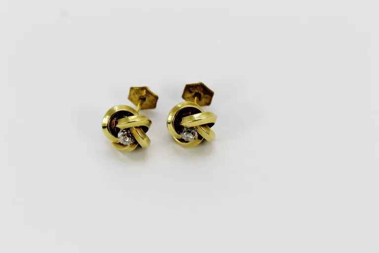 ZŁOTE KOLCZYKI Z BRYLANTAMI 2,64GR 0,10 CT CERTYFIKAT
