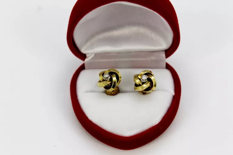 ZŁOTE KOLCZYKI Z BRYLANTAMI 2,64GR 0,10 CT CERTYFIKAT
