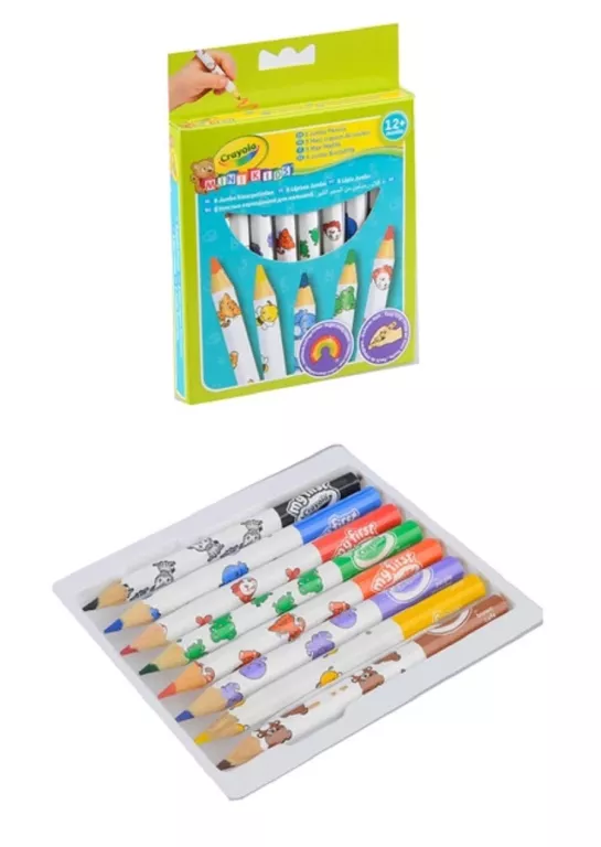 CRAYOLA KREDKI OŁÓWKOWE JUMBO 8 KOLORÓW