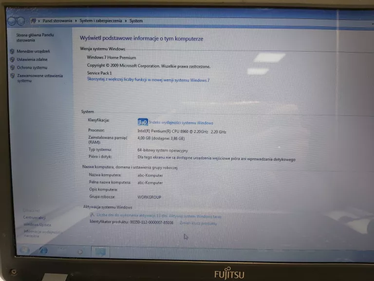 LAPTOP FUJITSU LIFEBOOK AH512 INTEL 4/256GB + ZASILACZ