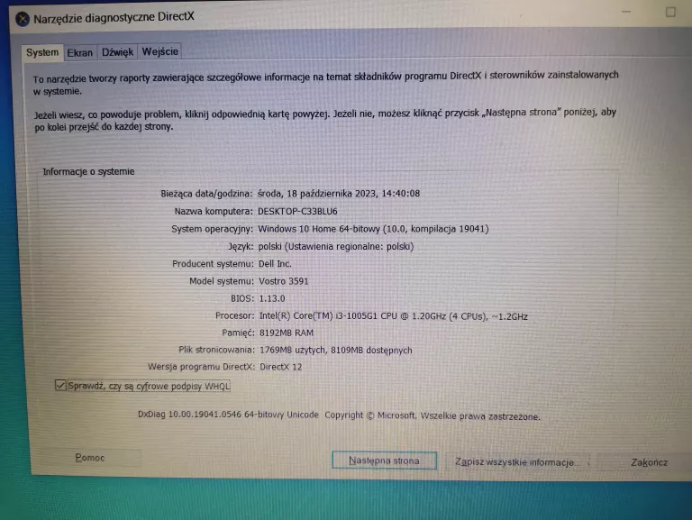LAPTOP DELL VOSTRO 3591 I3/8GB/256GB