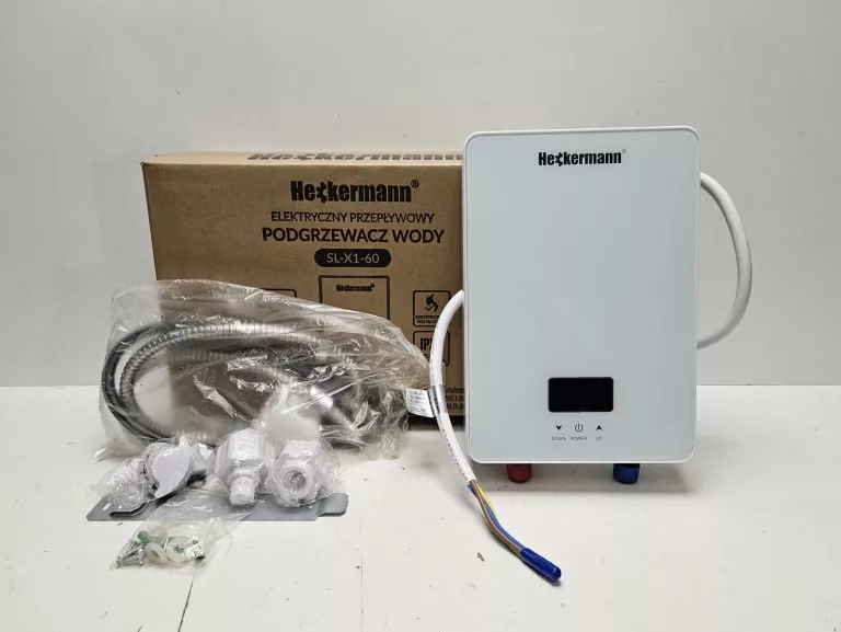 PRZEPŁYWOWY PODGRZEWACZ WODY HECKERMANN SL-X1-60 600W KOMPLET