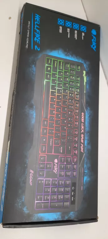 KLAWIATURA FURY HELLFIRE 2, PODŚWIETLANA GAMINGOWA