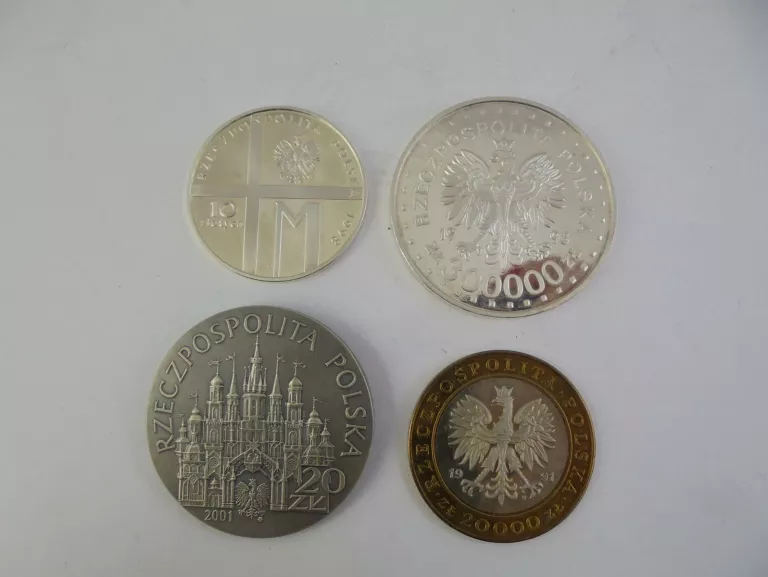 4 MONETY, 20 ZŁ KOLĘDNICY,LILLEHAMMER 1994,225 LAT MENNICY WARSZAWSKIEJ