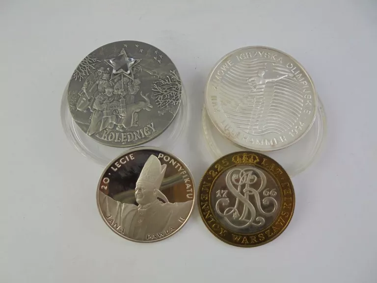 4 MONETY, 20 ZŁ KOLĘDNICY,LILLEHAMMER 1994,225 LAT MENNICY WARSZAWSKIEJ