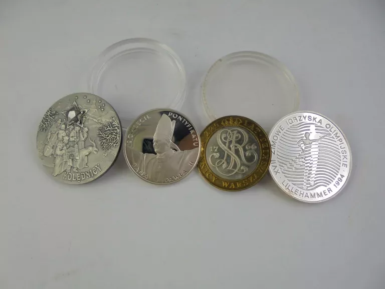 4 MONETY, 20 ZŁ KOLĘDNICY,LILLEHAMMER 1994,225 LAT MENNICY WARSZAWSKIEJ