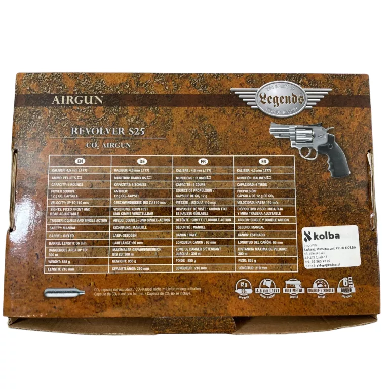 WIATRÓWKA - REWOLWER UMAREX LEGENDS S25 4,5 MM