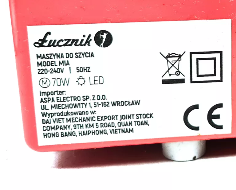MASZYNA DO SZYCIA ŁUCZNIK MIA LIMITED EDITION