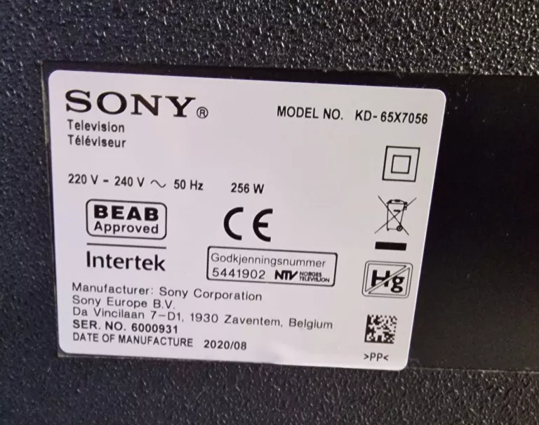 TELEWIZOR SONY KD-65X7056 SMART TV 2020 65" LCD/LED WIFI 4K