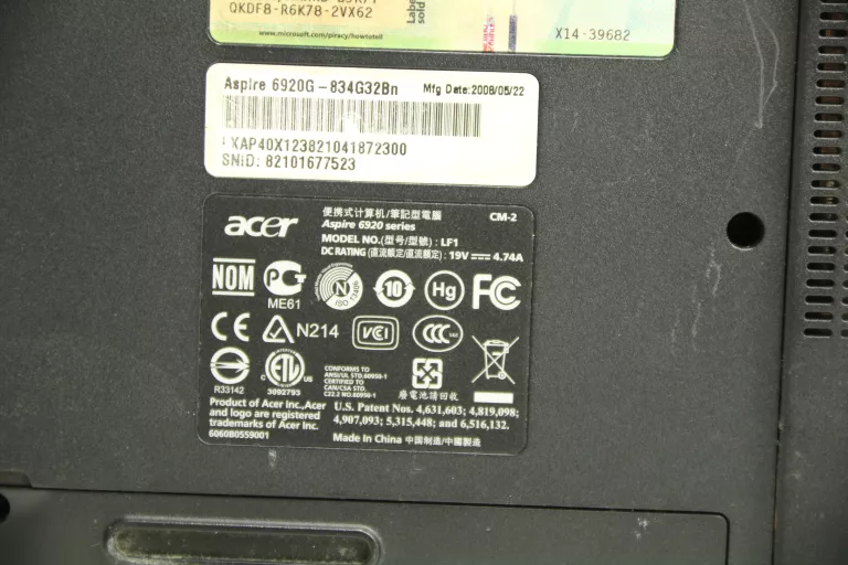 LAPTOP ACER ASPIRE 6920 320GB/4GB + ZAS