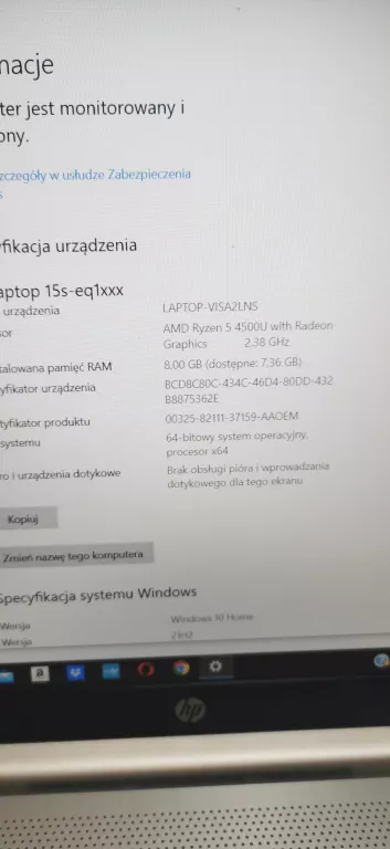 LAPTOP HP 15S-EQ1001NW