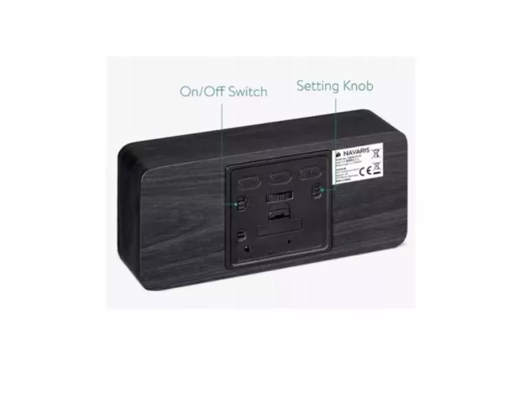 NAVARIS DESIGNERSKI BUDZIK CYFROWY LED DREWNO