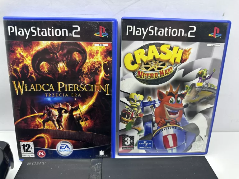 KONSOLA SONY PS2 SCPH-75004 GRY OKABLOWANIE PAD