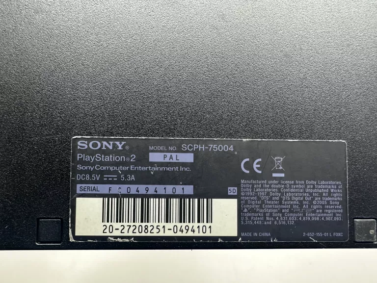 KONSOLA SONY PS2 SCPH-75004 GRY OKABLOWANIE PAD