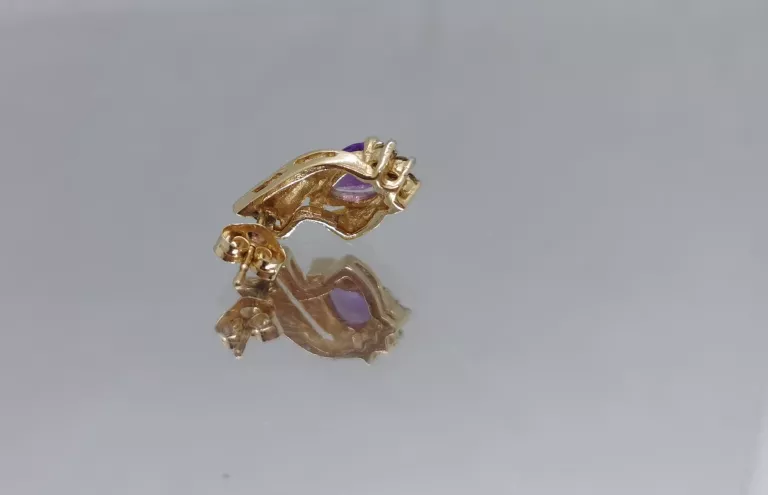 zlote-kolczyki-z-fioletowym-oczkiem-335g585-kamien-cyrkonia