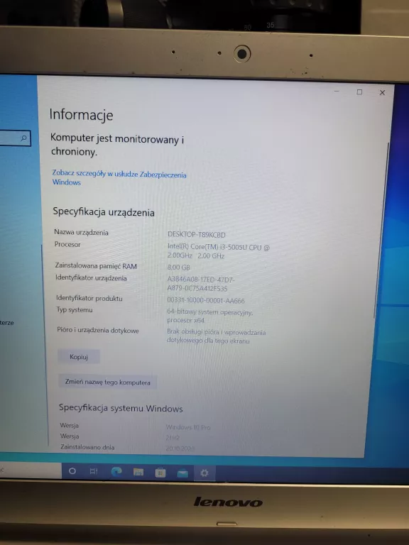 LAPTOP LENOVO I3/8GB/128GB