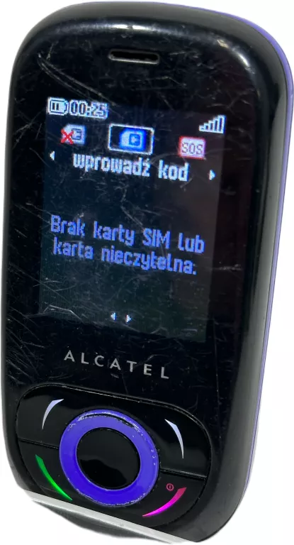 ROZSUWANY TELEFON KOMÓRKOWY ALCATEL OT 380 FIOLETOWY