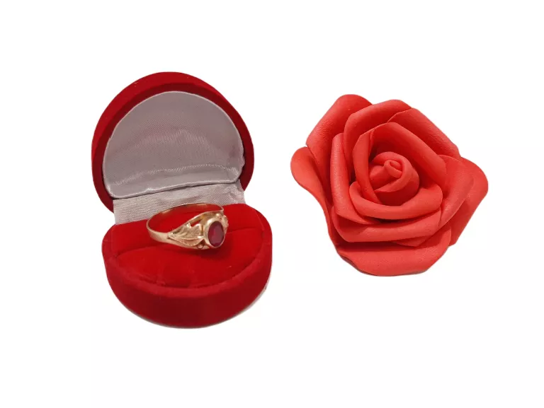 ELEGANCKI STARODAWNY PIERŚCIONEK RÓŻOWE OCZKO 583 2.51G