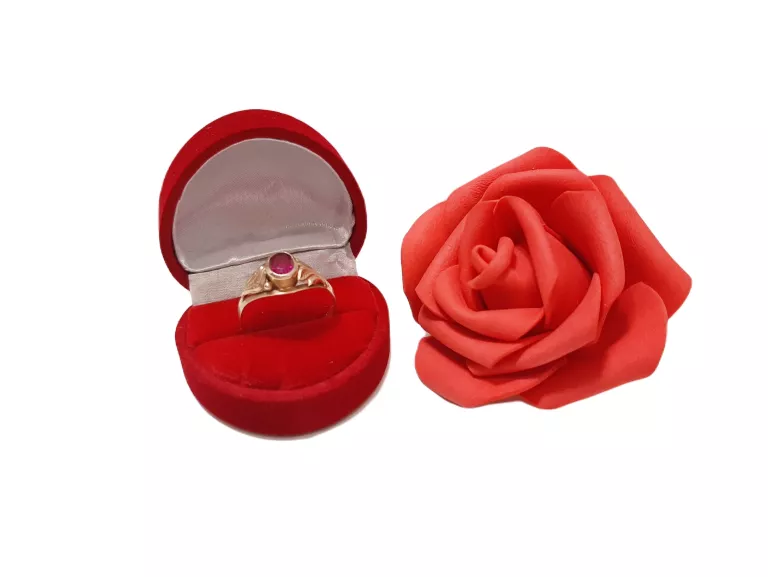 ELEGANCKI STARODAWNY PIERŚCIONEK RÓŻOWE OCZKO 583 2.51G