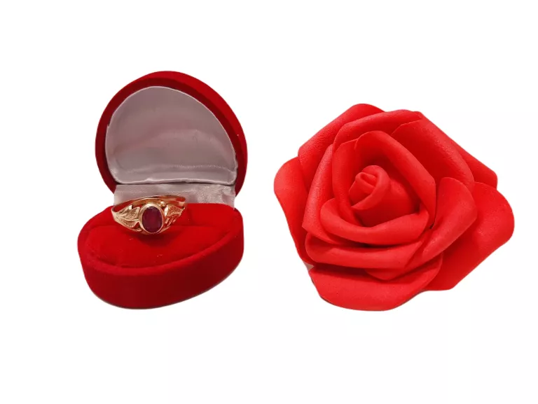 ELEGANCKI STARODAWNY PIERŚCIONEK RÓŻOWE OCZKO 583 2.51G