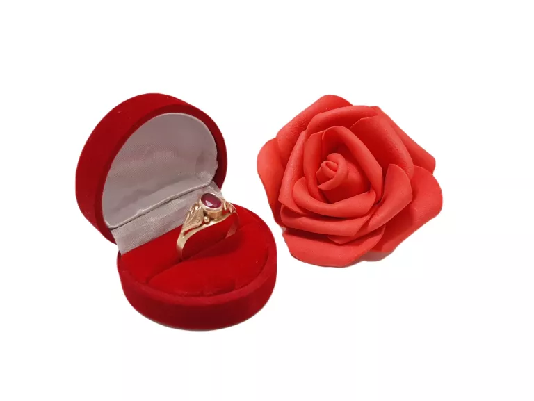 ELEGANCKI STARODAWNY PIERŚCIONEK RÓŻOWE OCZKO 583 2.51G