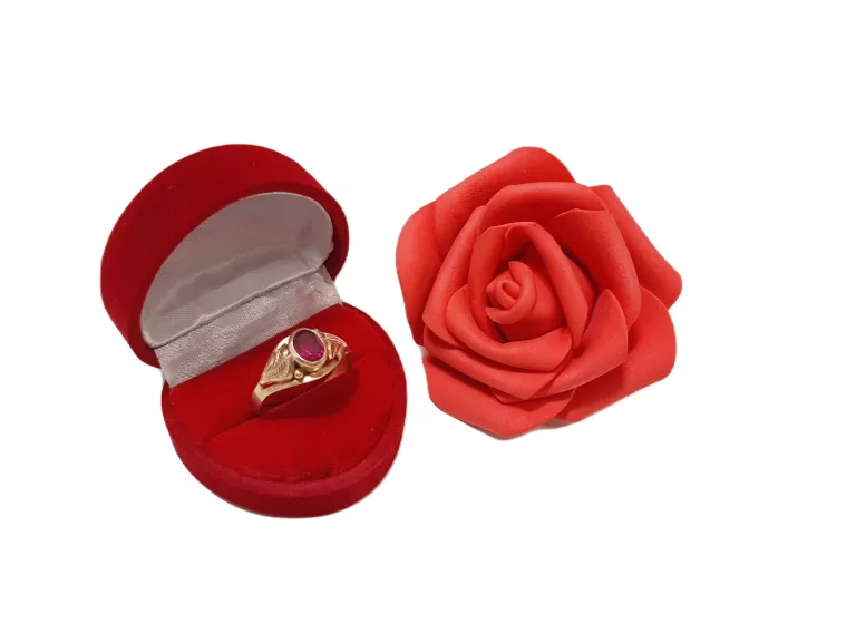 ELEGANCKI STARODAWNY PIERŚCIONEK RÓŻOWE OCZKO 583 2.51G