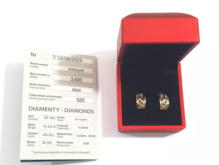 zlote-kolczyki-z-brylantami-stan-uzywany