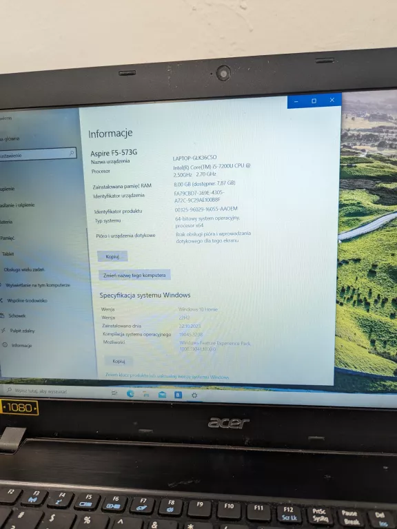 LAPTOP ACER ASPIRE F15 F5-573G