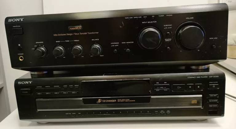 ZESTAW WZMACNIACZ TA-FE600R + ZMIENIARKA SONY CDP-CE305