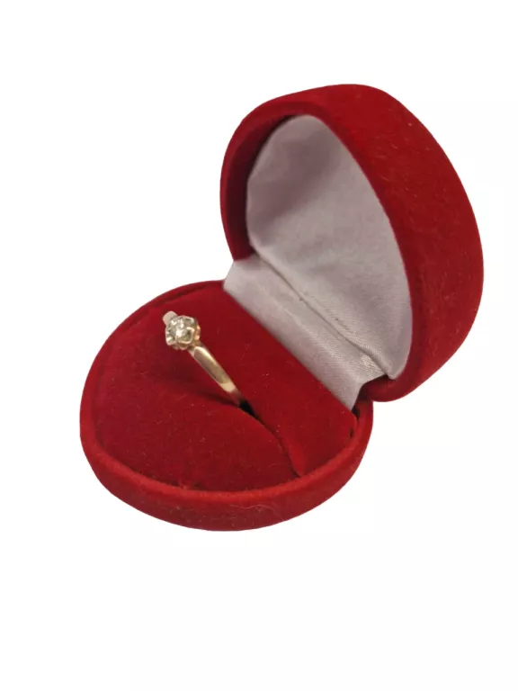 ŚLICZNY ZŁOTY PIERŚCIONEK Z BRYLANTEM 0,08CT