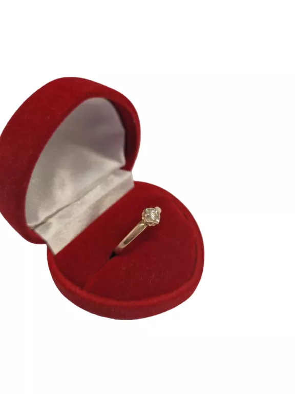 ŚLICZNY ZŁOTY PIERŚCIONEK Z BRYLANTEM 0,08CT