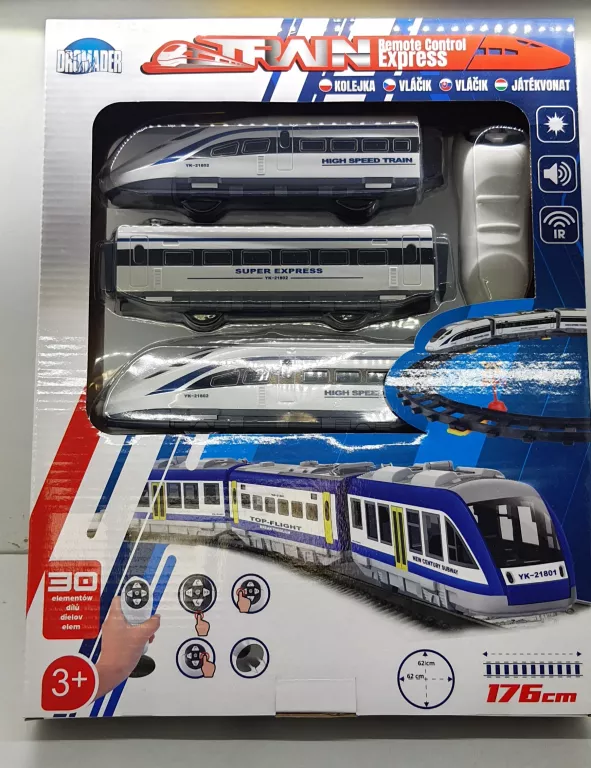 POCIĄG KOLEJKA DROMADER 176 CM - 30 ELEMENTÓW