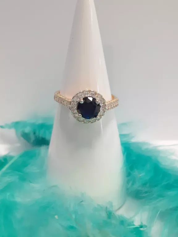 piekny-zloty-pierscionek-z-granatowym-oczkiem-14k-stan-11323-2