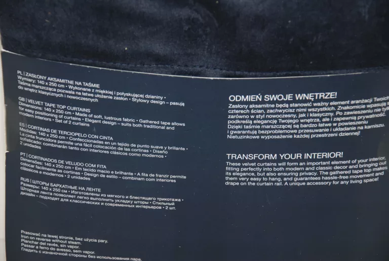 ZASŁONY NA TAŚMIE SMUKEE 2SZT 140 X 250 CM AKSAMITNE GRANAT