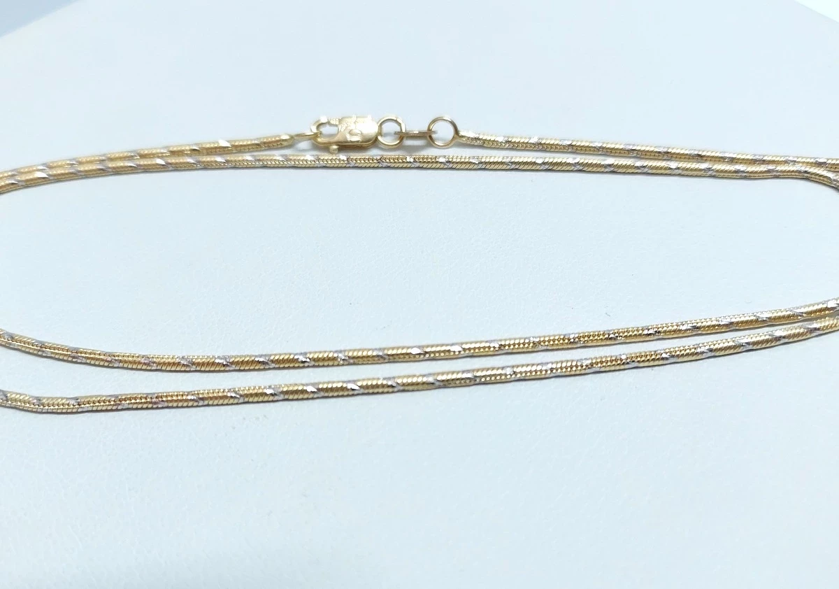 sliczny-zloty-lancuszek-zylka-50cm-585-wstawki-biale-zloto-stan-11323-2