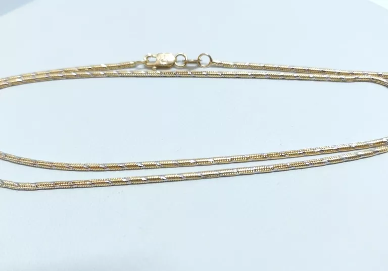 sliczny-zloty-lancuszek-zylka-50cm-585-wstawki-biale-zloto-ean-gtin-5901050600545