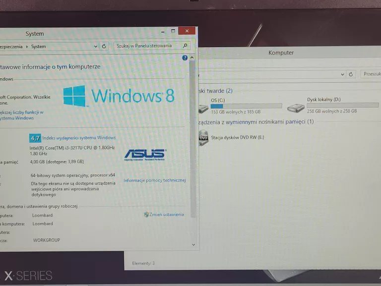 ASUS X550C / I3-3217U / 4 GB RAM / GEFORCE 720M