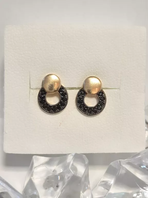 zlote-kolczyki-czarne-oczka-14k-stan-uzywany