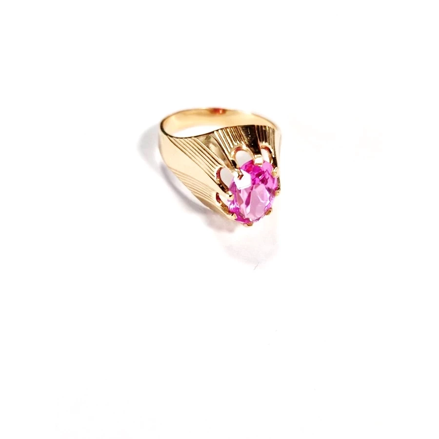 piekny-zloty-pierscionek-z-rozowa-cyrkonia-p-585-r23-stan-11323-2