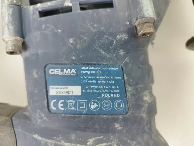 MŁOT UDAROWO-OBROTOWY CELMA PRWG 40 GEO SDS MAX