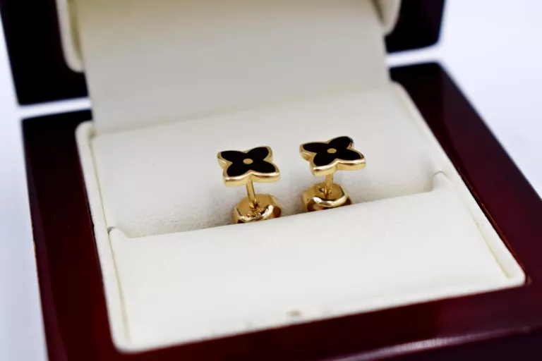 ZŁOTE KOLCZYKI KWIATEK PR 585 1.04G 6MM SZTYFT 14K